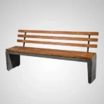 Bancă de beton cu spetează din lemn