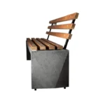 Bancă de beton cu spetează din lemn - imagine 3